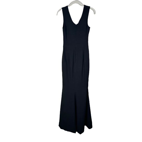 Dress the Population Sandra Plunge Crepe Trumpet Gown Black Size XS NWOT - Picture 6 of 11